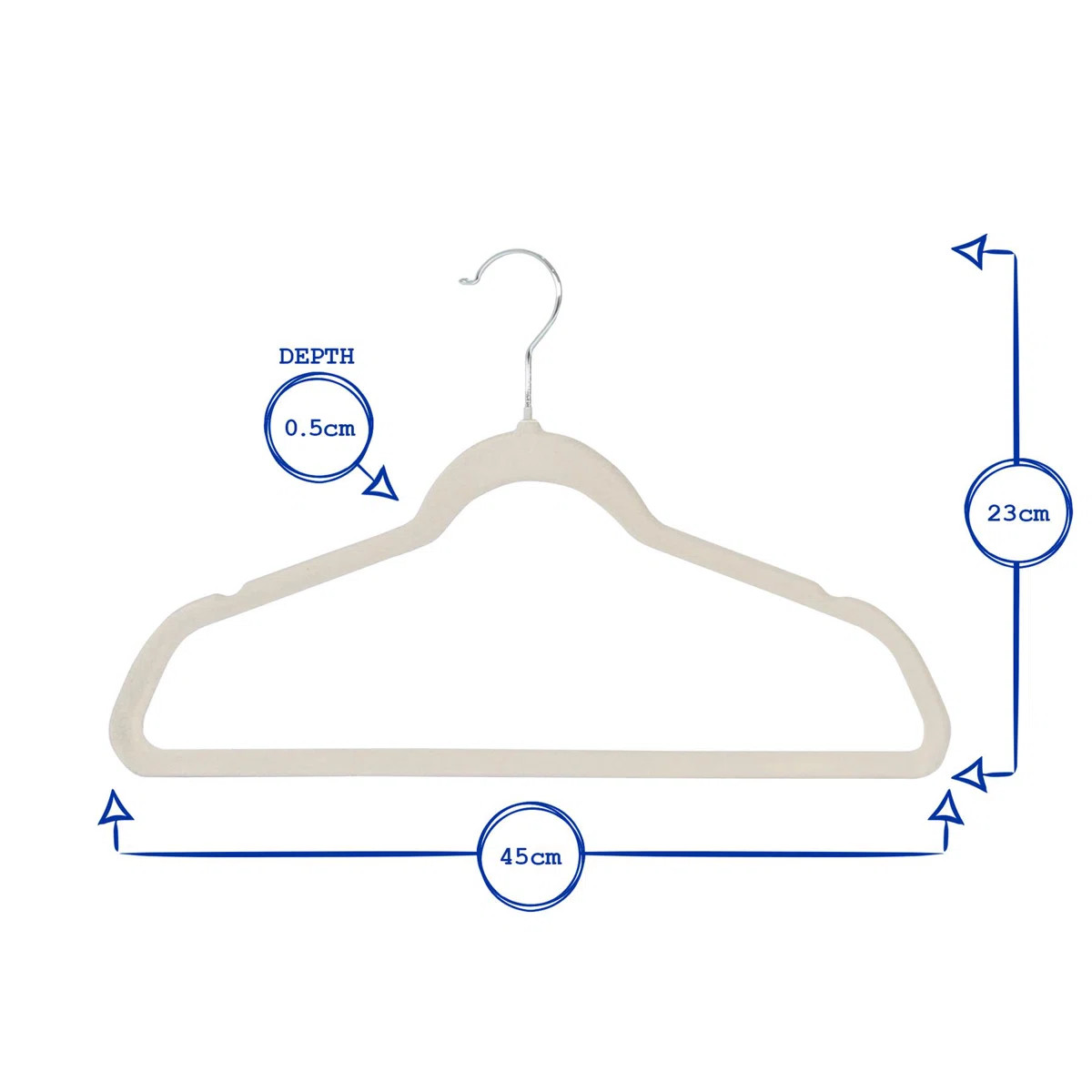 Harbour Housewares - 45cm Velvet Hangers - Non-Slip Coat Hangers with Trouser Bar | Wayfair UK