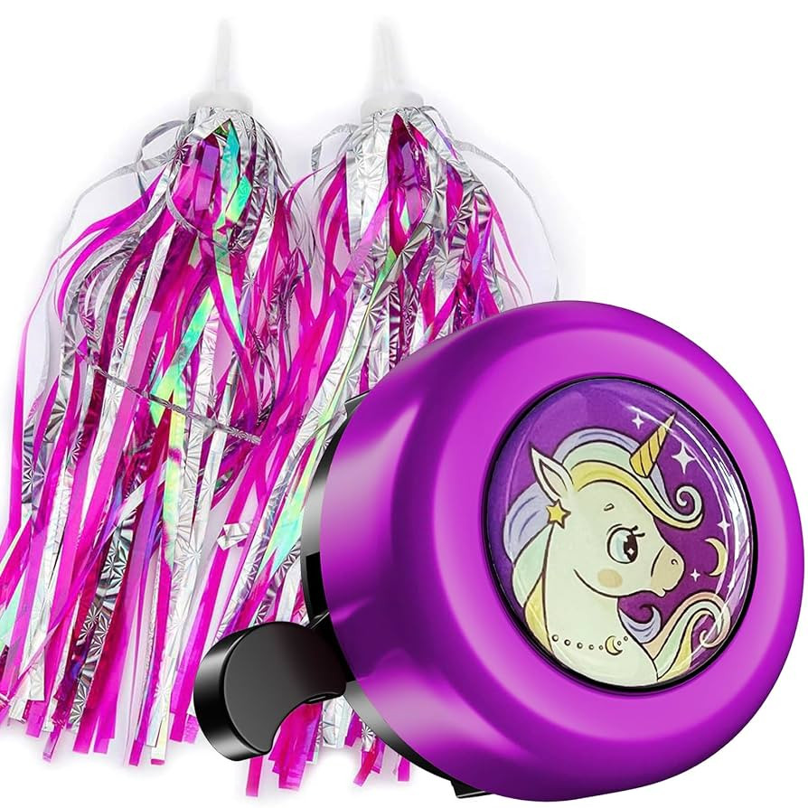 Kids Bike Bell and Streamers for Girls Boys - 1 Pcs Cartoon Bicycle Bell with 2 Pcs Bike Streamer... | Amazon (CA)