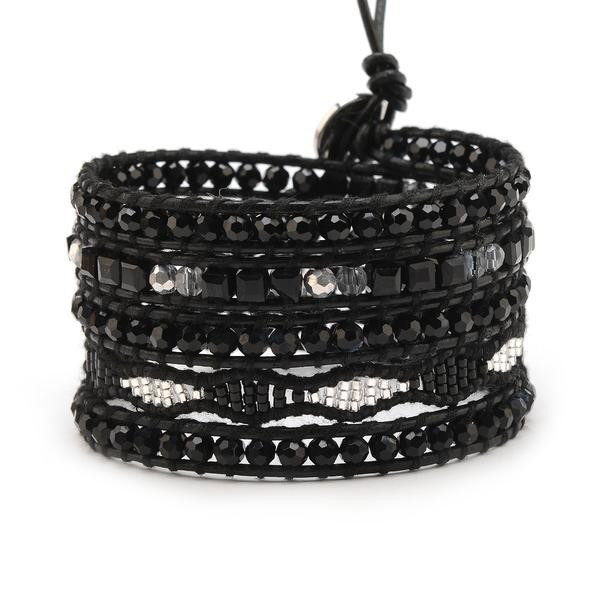 Midnight Crystals with Miyuki Accent on Black | Victoria Emerson