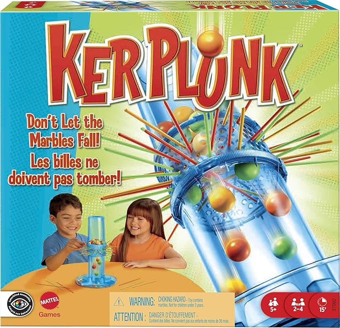 Mattel KerPlunk Kids Game, Easy-to-Learn Family Game for 2 to 4 Players, Don't Let The Marbles Fa... | Amazon (US)
