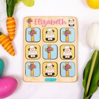 Easter Tic Tac Toe, Basket Stuffer, Gift For Kids, Fillers, Wooden Kids Game, Personalized For Girls, Boys | Etsy (US)