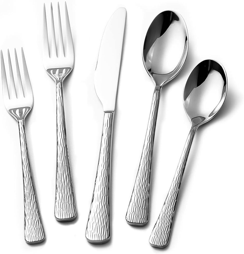KINGSTONE Silverware Set, 30-Piece Flatware Set for 6, 18/10 Stainless Steel Premium Cutlery with... | Amazon (US)
