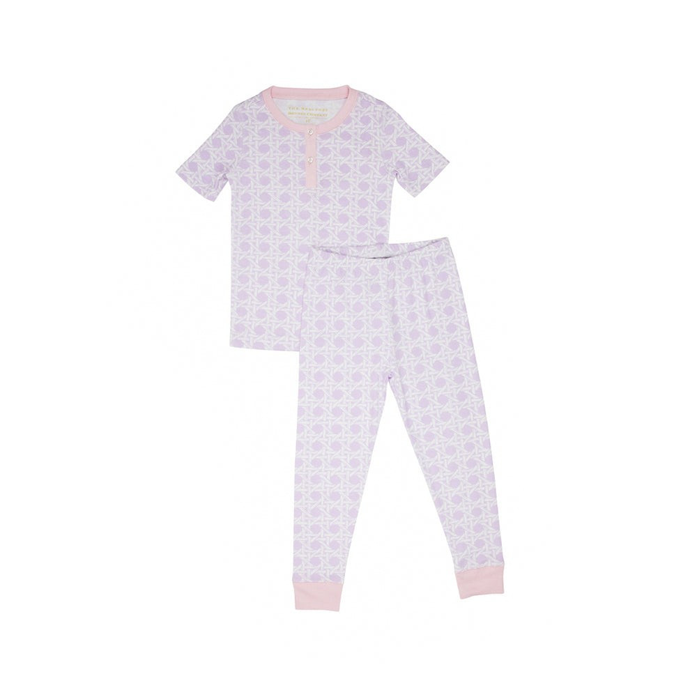 Sara Jane's Short Sleeve Set - Ocean Club Cane with Palm Beach Pink | The Beaufort Bonnet Company
