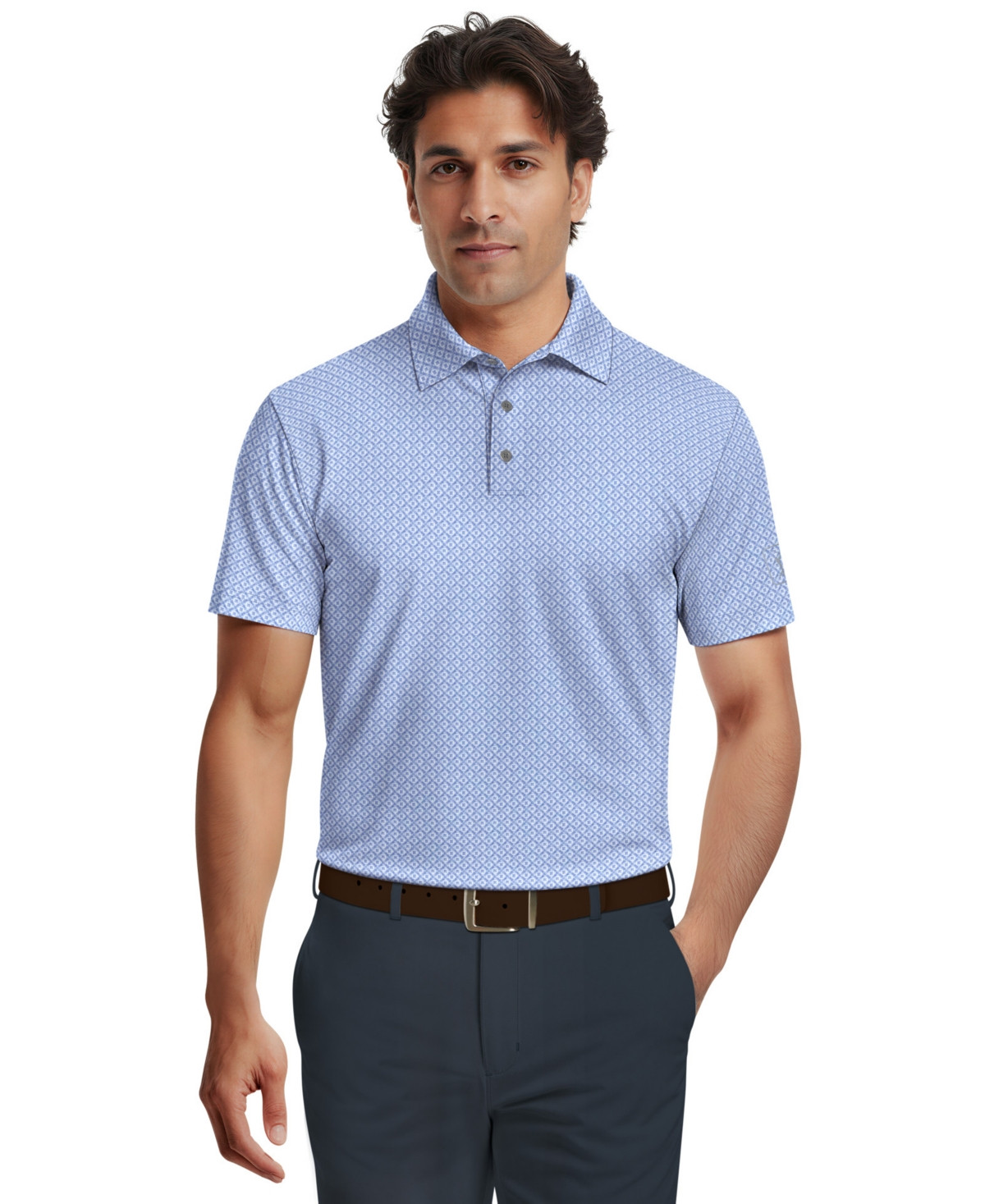 Pga Tour Men's Essential Geo Print Golf Polo Shirt - Top of the morning | Macy's
