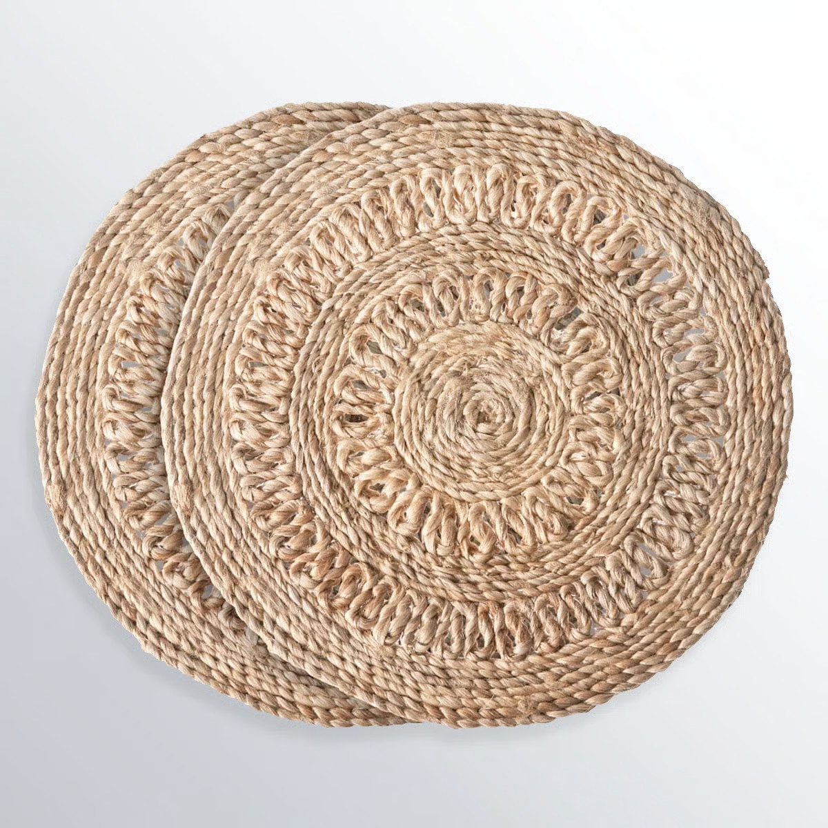 Maluma Handmade Woven Jute Geometric Round Placemat (Set of 2) | Wayfair North America