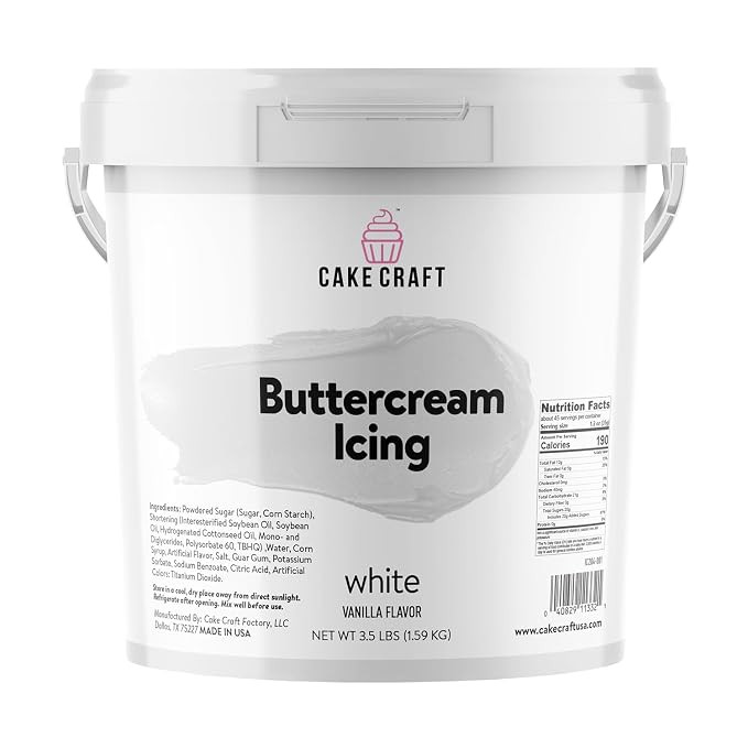 Cake Craft Buttercream Icing – 3.5 lb Tub | Ready-to-Use Frosting for Cakes, Cupcakes, Cookies ... | Amazon (US)