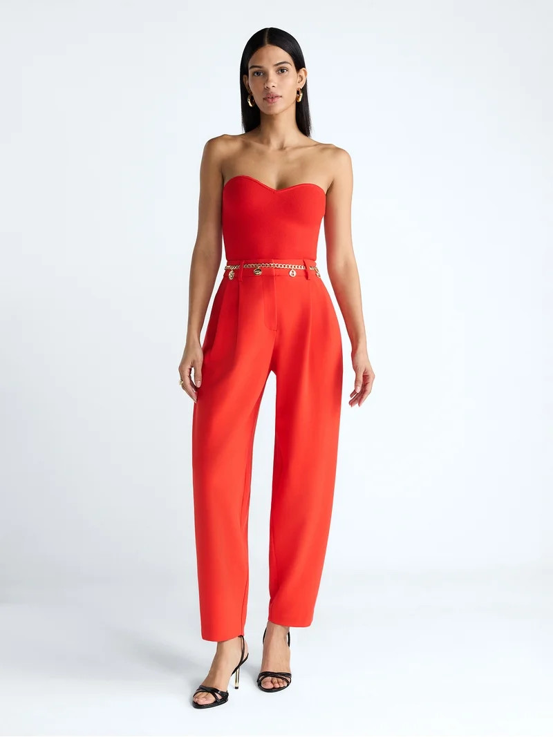 Devil Wears Prada Scoop Collection Women’s and Women's Plus High Rise Pleated Trousers, 30" Ins... | Walmart (US)
