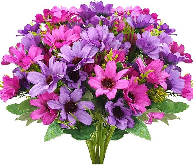 Carfoeny 5 Bundles Artificial Wildflowers Fake Daisy Silk Faux Flowers with Stems Arrangements fo... | Amazon (US)