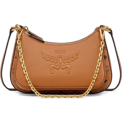 MCM Aren Duo Hobo in Visetos in Cognac at Nordstrom | Nordstrom