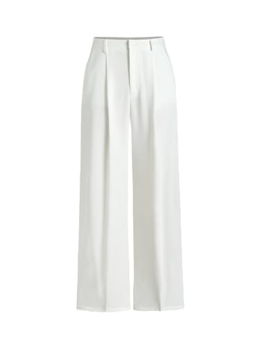 CIDER High Waist Pleated Wide Leg Pants White | Amazon (US)