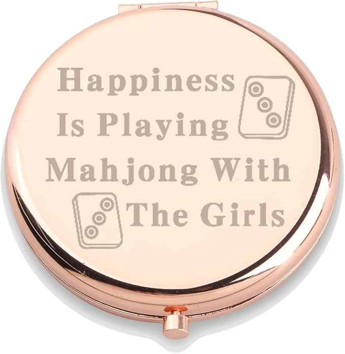 WUSUANED Funny Mahjong Makeup Mirror Happiness is Playing Mahjong with Mahjong Player Gifts Chine... | Amazon (US)