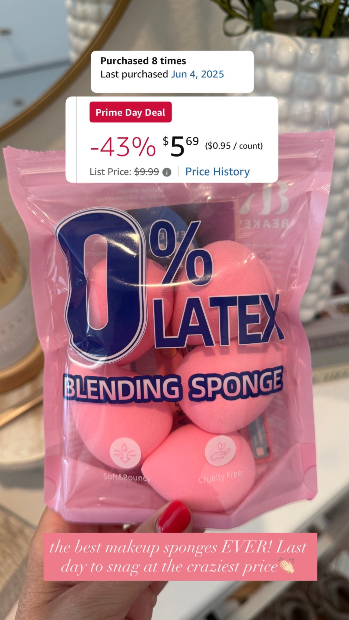 The best makeup sponges on sale for Amazon prime day! I never buy the namebrand anymore. These are the same exact thing.👏🏻👏🏻

#LTKBeauty #LTKSaleAlert #LTKFindsUnder50