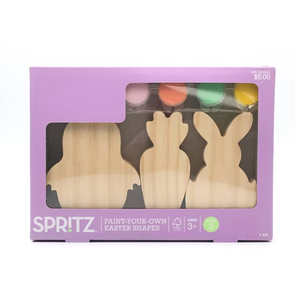 3pk Wood Paint-Your-Own Easter Shapes Kit - Spritz™ | Target