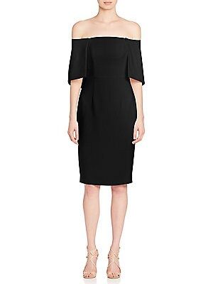 Black Halo Women's Eloise Cape Overlay Sheath Off-The-Shoulder Dress - Black - Size 4 | Saks Fifth Avenue