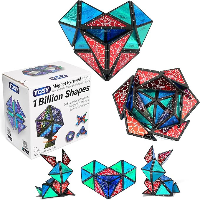TOSY Magnet Pyramid Stone - 1 Cube Transforms into 1 Billion Shapes, 243 Rare Earth Magnets, Holo... | Amazon (US)
