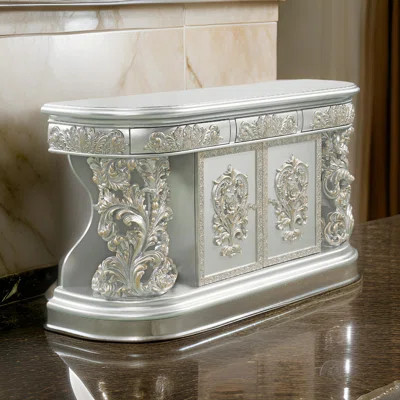 Dove Dresser, Classic Champagne Gold Finish, 3 Drawers 1 Shelf 73 Inch | Wayfair North America
