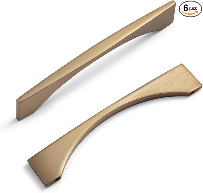 Goo-Ki 5''(128mm) Hole Centers Zinc Alloy Cabinet Pull,Modern Minimalist Style Champagne Bronze C... | Amazon (US)