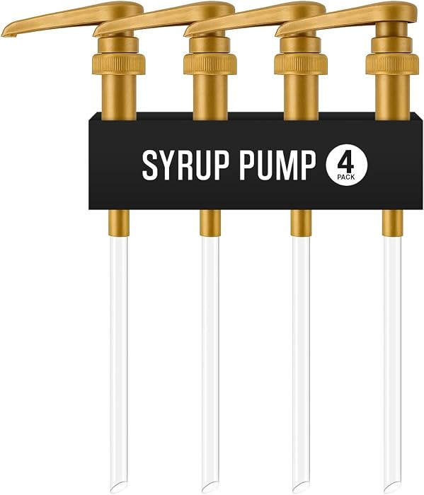 4 Pack Gold Syrup Pump Dispenser for 750ml Plastic Bottles Torani | Amazon (US)