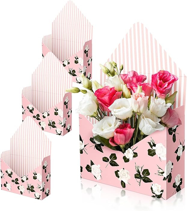 Lyforpyton Pink Flower Arrangement Gifts Boxes , Envelope Gift Box For Flowers , Foldable Decorat... | Amazon (US)