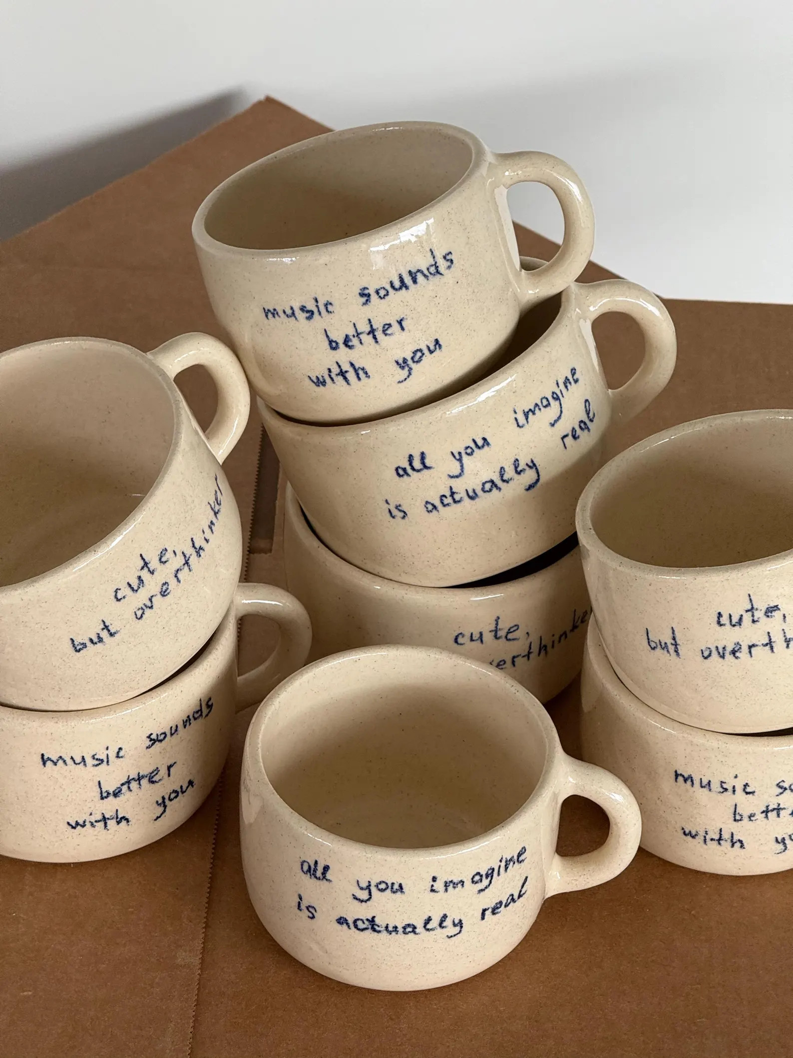 Handwritten Ceramic Mug, Personalized Pottery Cup, Custom Quote - Etsy | Etsy (US)