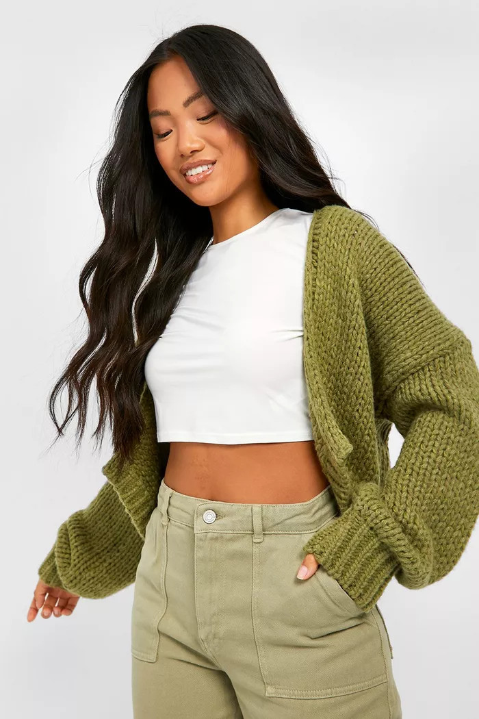 Petite Premium Chunky Knit Cardigan | boohoo (US & Canada)