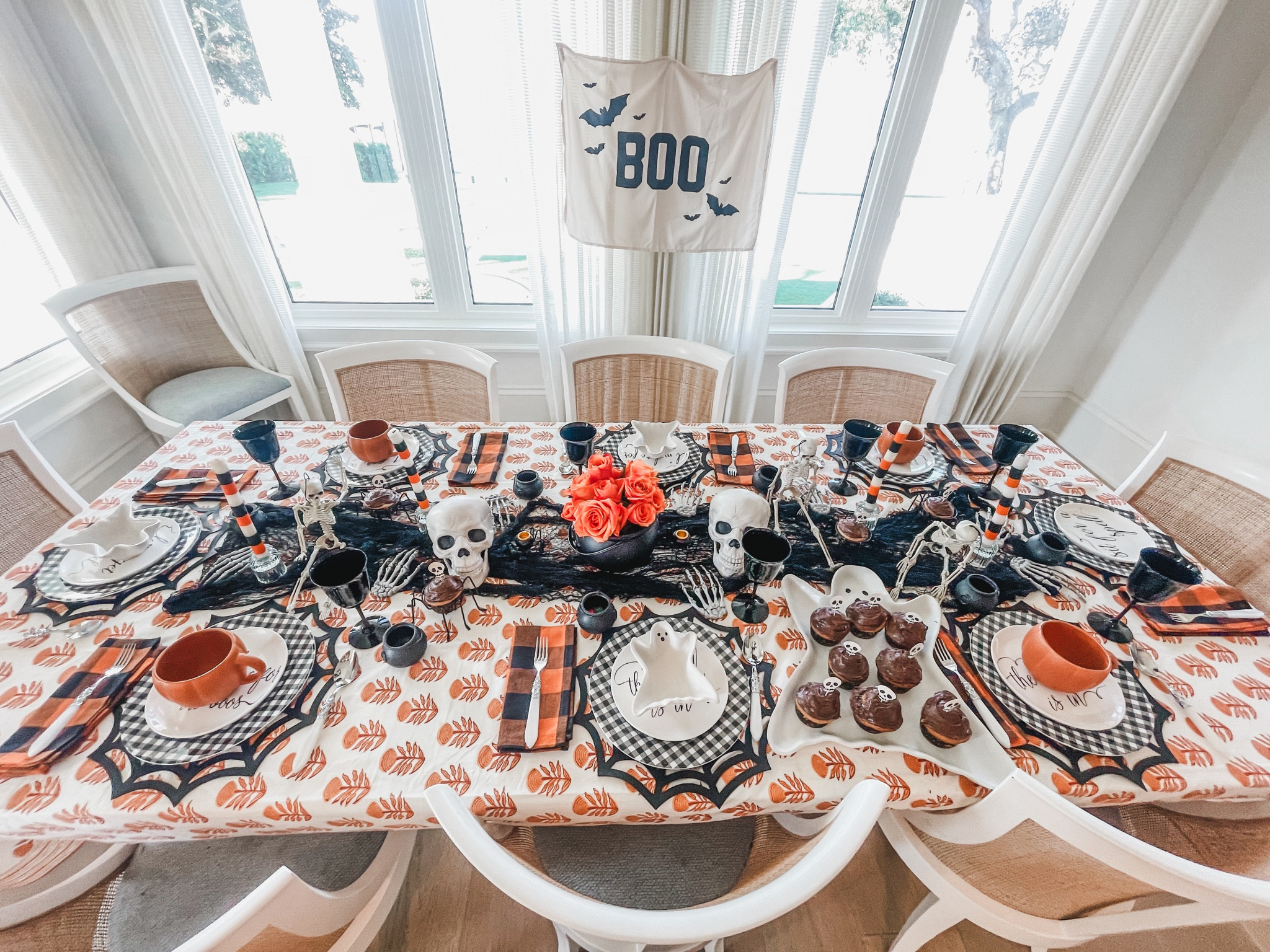 Halloween tablescape - orange and black - boo banner - hunny prints banner - seasonal banners 

#LTKhome #LTKSeasonal #LTKHoliday