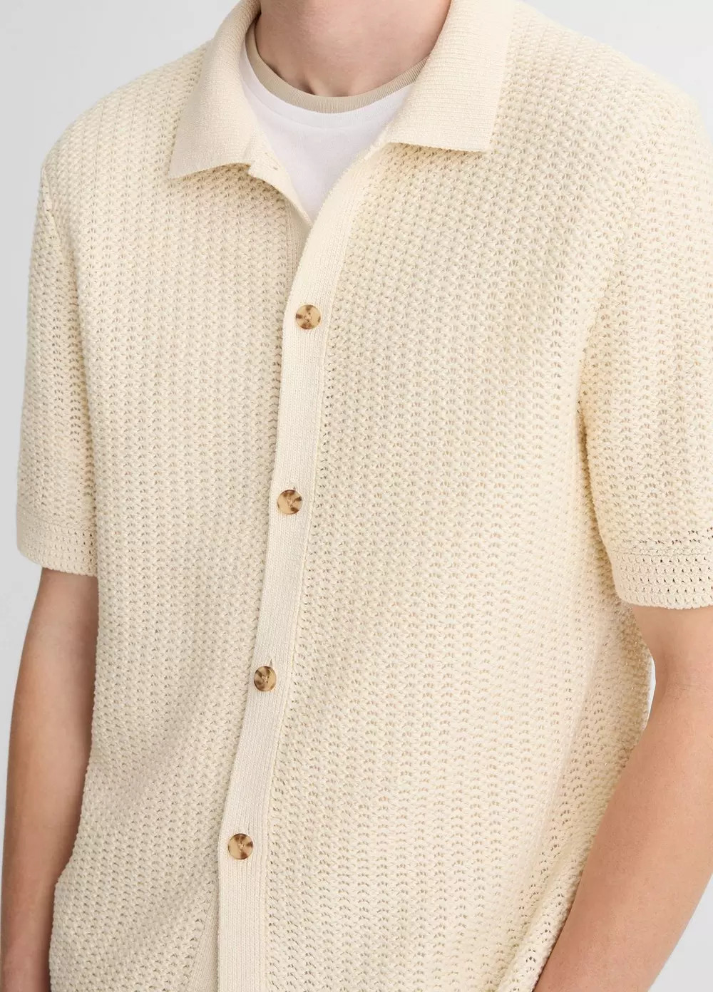 Crochet Short Sleeve Button Down Shirt | Vince LLC