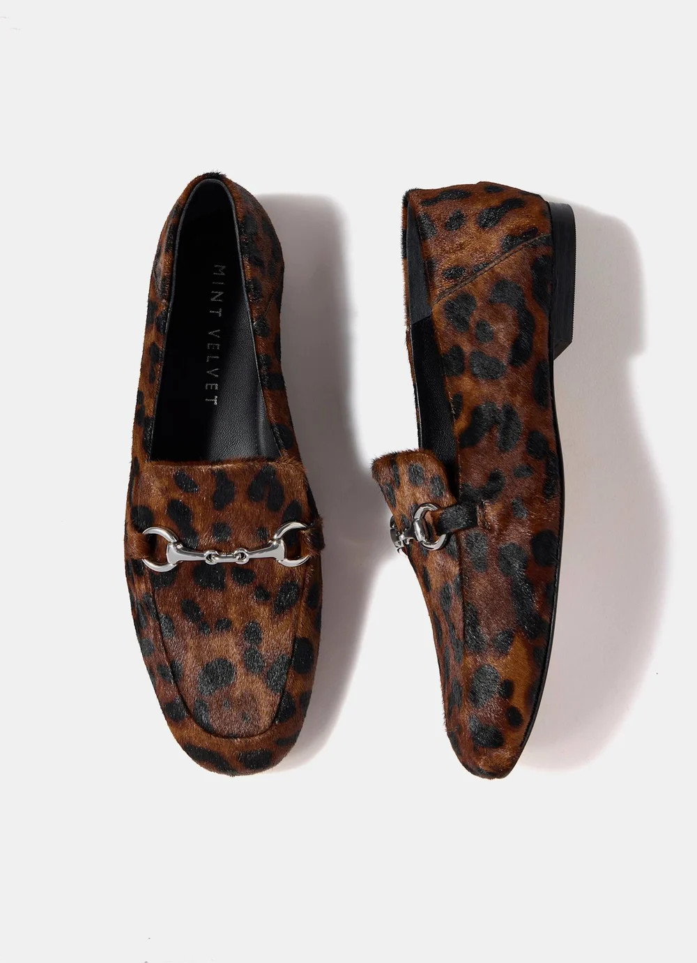 Camille Leopard Print Textured Loafers | Mint Velvet