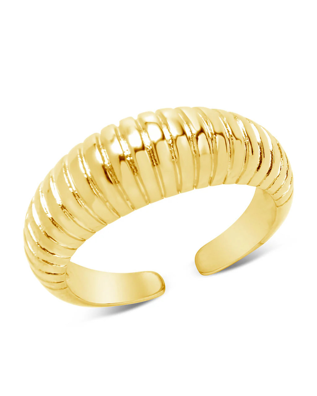 Ribbed Bombe Open Band Ring | Sterling Forever