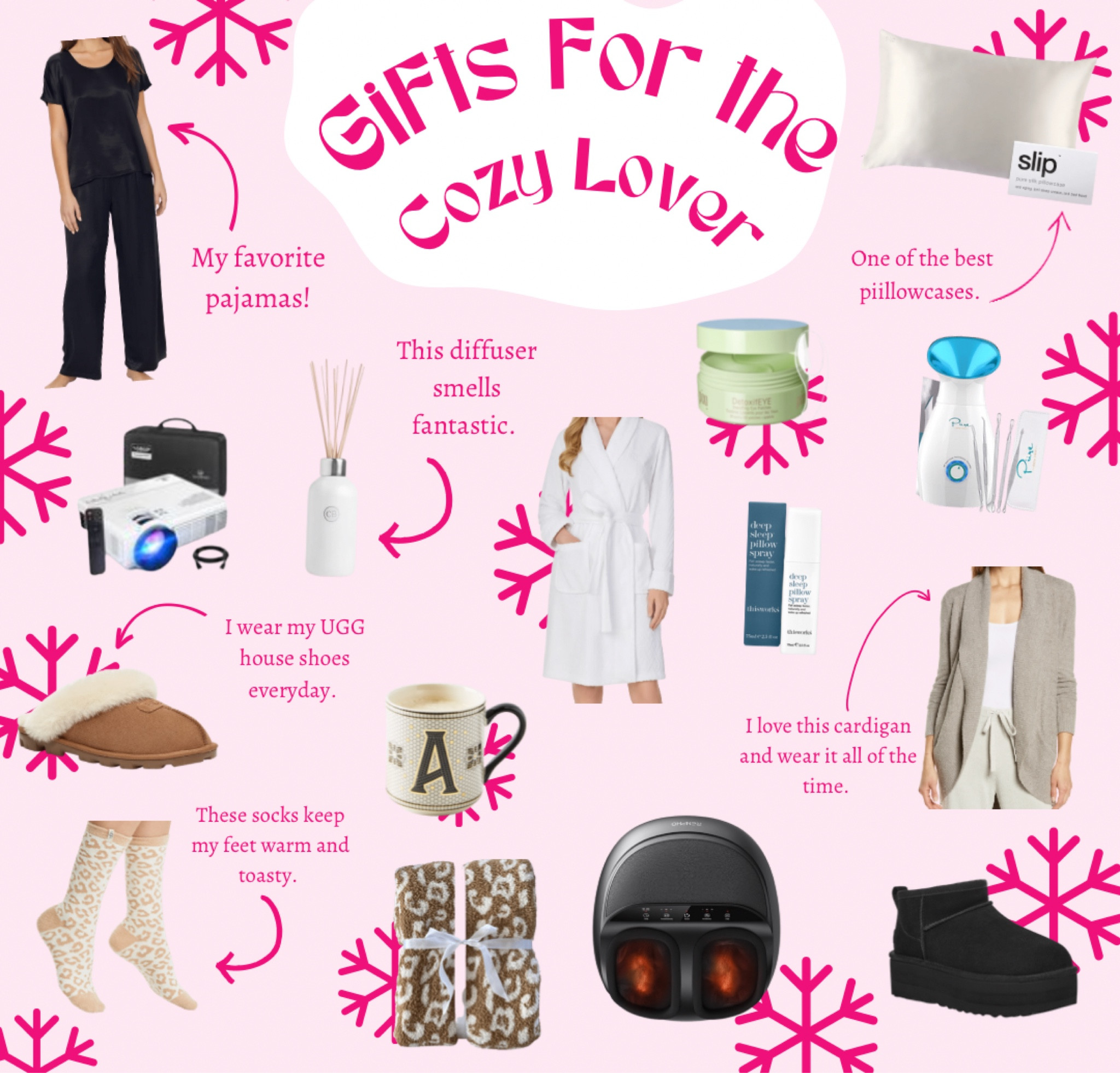 A gift guide for the cozy/comfy lover, for her, for your mom, friend, or girlfriend - the options are endless. Some great gifts to help with relaxation or when you’re having a night in. 💗

#LTKHoliday #LTKhome #LTKGiftGuide