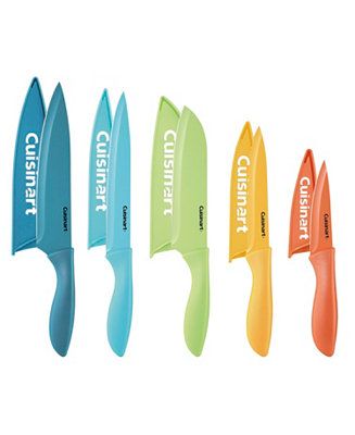 Cuisinart 10-Pc. Seaside Ceramic-Coated Knife Set & Reviews - Cutlery & Knives - Kitchen - Macy's | Macys (US)