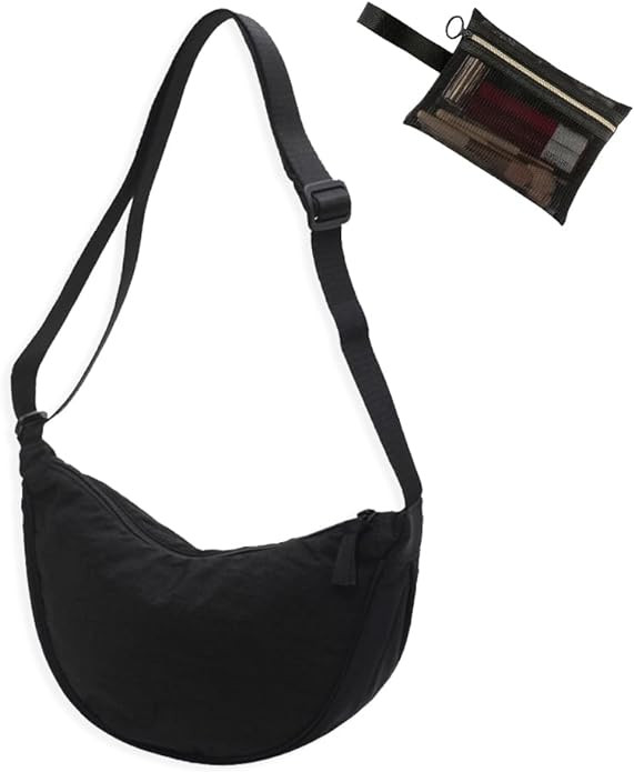 Crossbody Bag Hobo Crescent Bag with Mesh Storage Bag, Women Men Shoulder Bag Purse Dumpling Bag ... | Amazon (US)