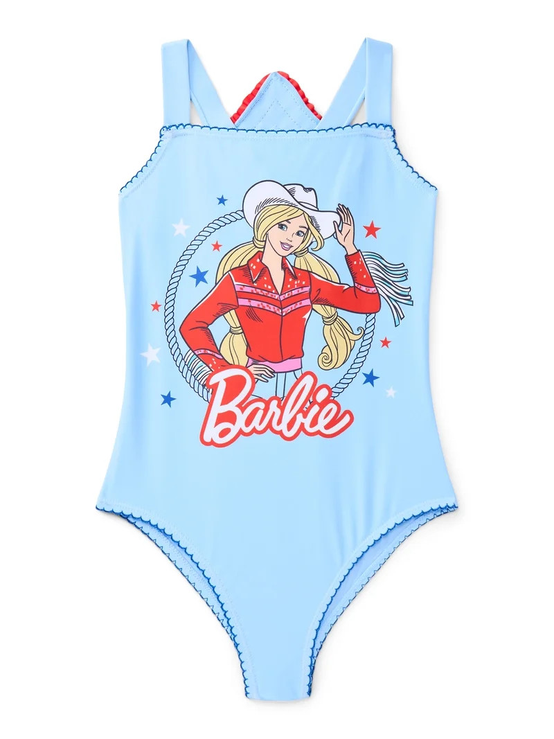 Rodeo Barbie Girls One Piece Swimsuit, Sizes 4-12 | Walmart (US)