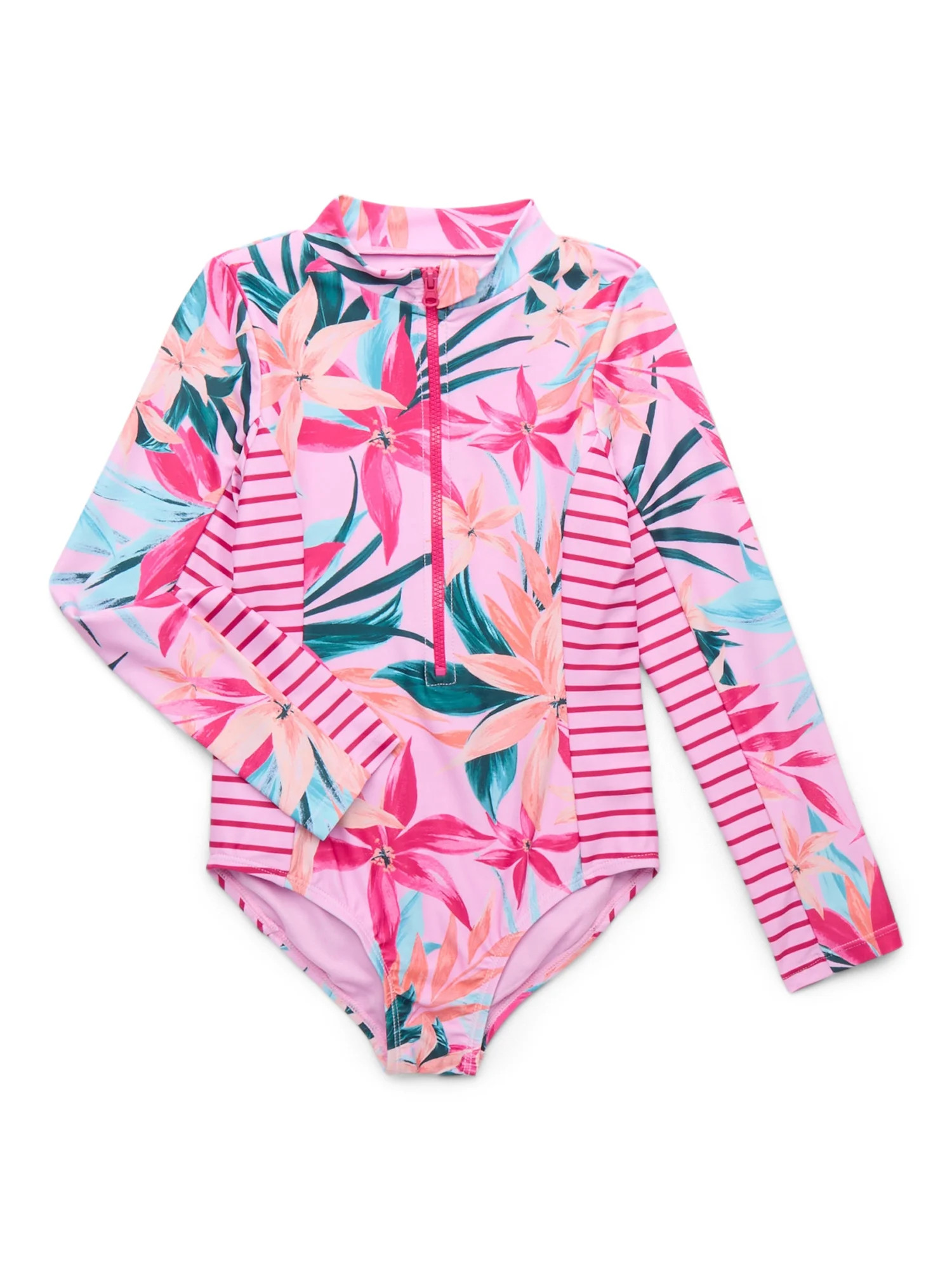 Jessica Simpson Girls Long Sleeve Swimsuit, 1-Piece, Sizes XS-XL | Walmart (US)