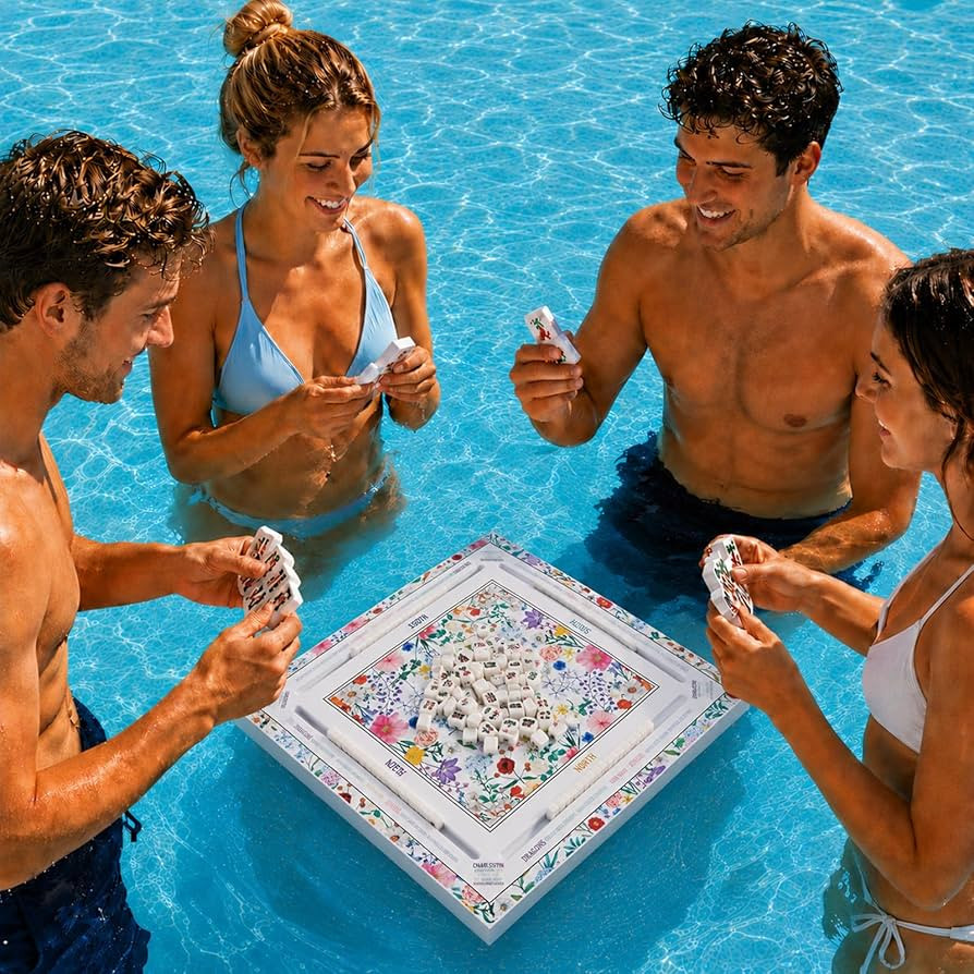 19x19 Inches Mahjong Floating Game Table for Pool Adults Pool Games Tray for Mah Jong Card Games ... | Amazon (US)
