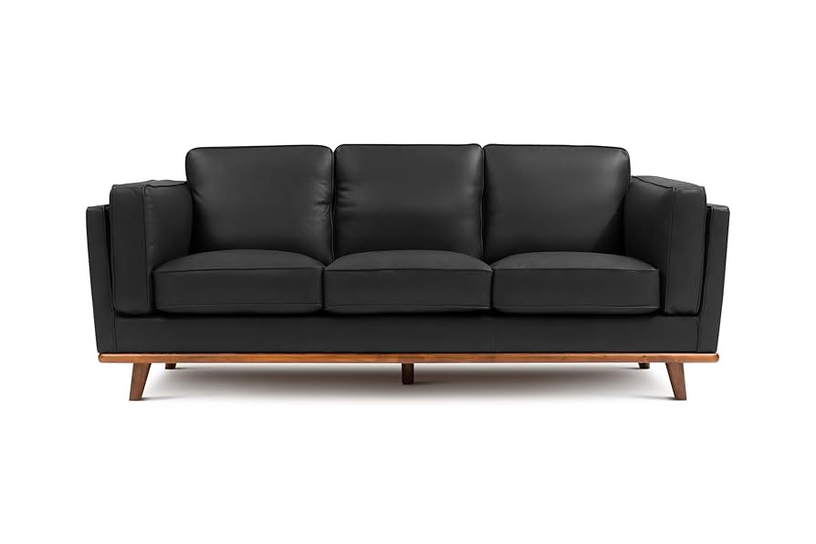 Valencia Artisan Full Leather Sofa 88” | Pure Full Italian Nappa Leather Couch, Solid Wood Acce... | Amazon (US)