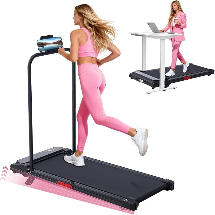 Walking Pad with Handle Bar and Incline, 3.0HP Electric Portable Small Treadmills with Incline fo... | Amazon (US)
