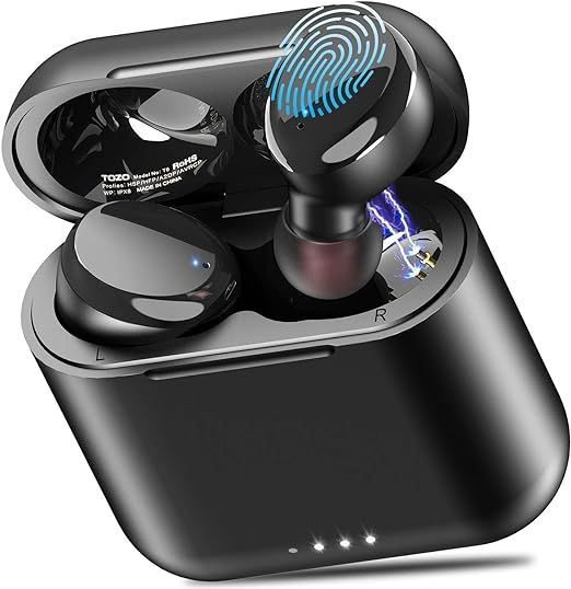 TOZO T6 True Wireless Earbuds Bluetooth Headphones Touch Control with Wireless Charging Case IPX8... | Amazon (US)