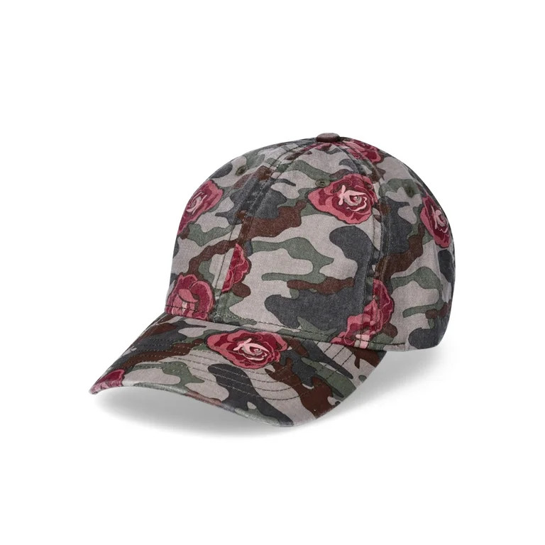 Time and Tru Women's Cotton Twill Camo and Roses Baseball Hat, Rose Camo | Walmart (US)