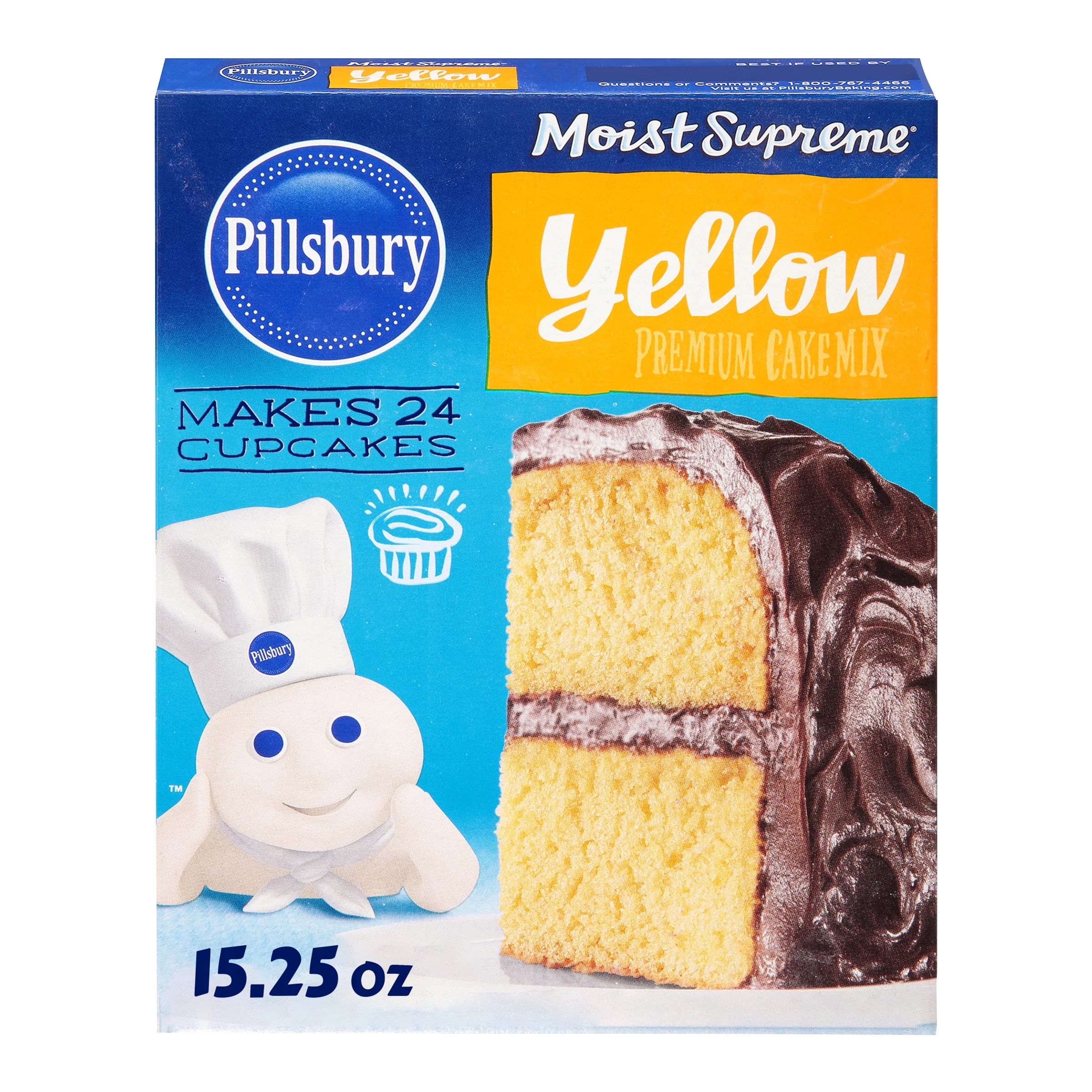 Pillsbury Moist Supreme Premium Yellow Cake Mix, 15.25 Oz Box | Walmart (US)