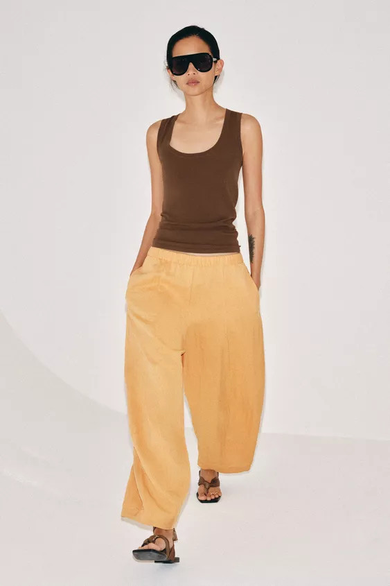 ZW COLLECTION FLOWY BARREL PANTS | Zara US
