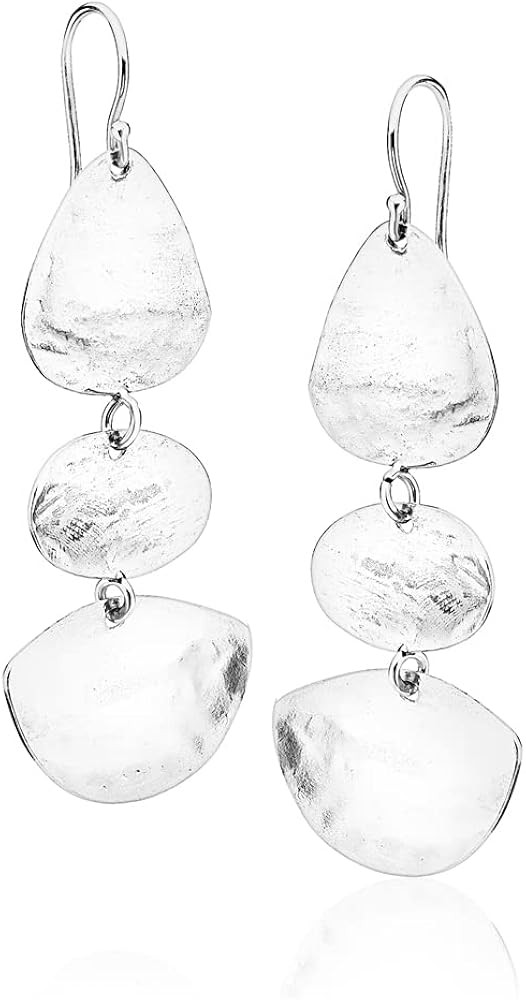 925 Sterling Silver Dangle Earrings, Bold Elegant Three-Piece Hanging Hypoallergenic, Nickel and ... | Amazon (US)