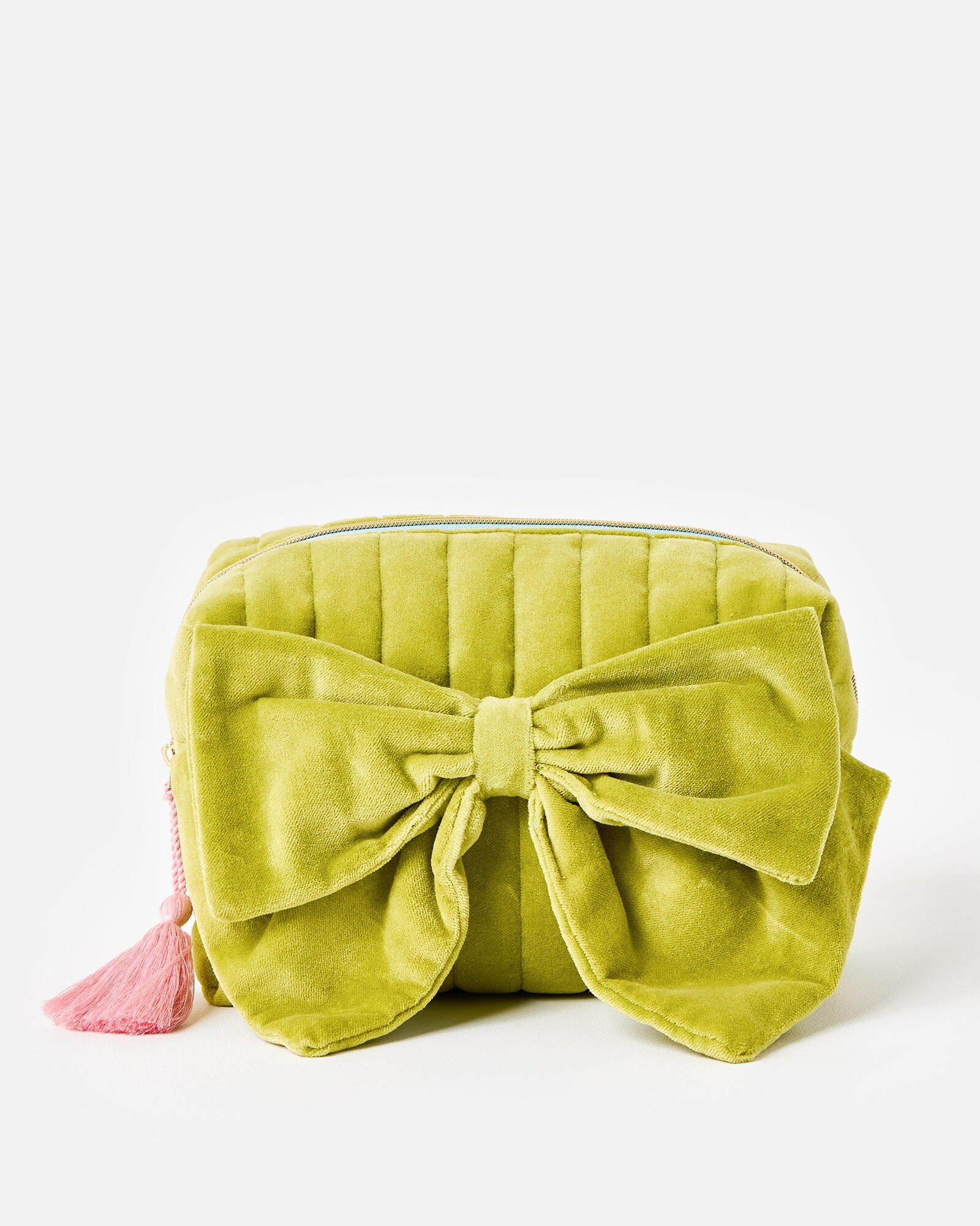 Green Velvet Bow Makeup Bag | Oliver Bonas | Oliver Bonas (Global)