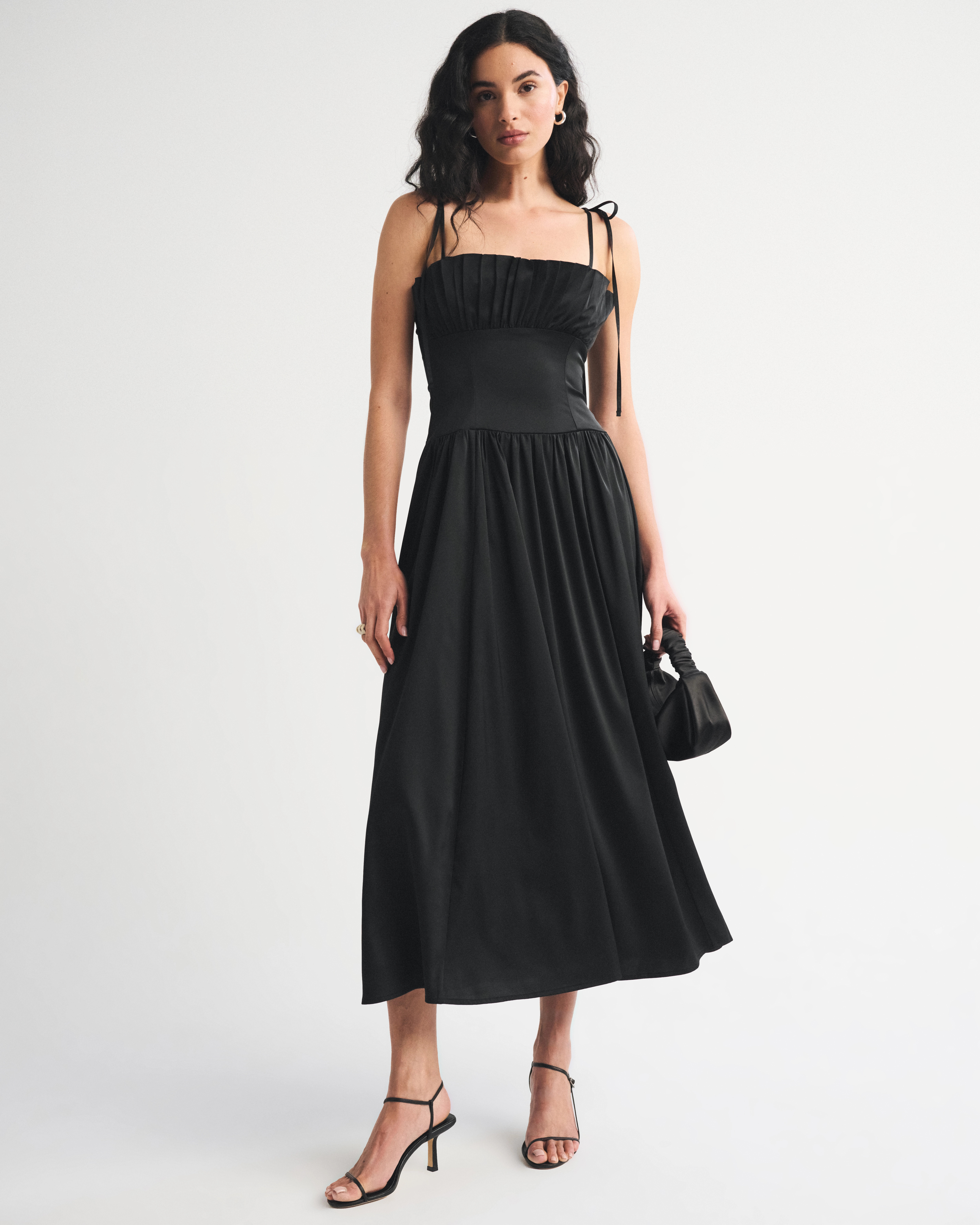 Bra-Free Tie-Strap Maxi Dress | Abercrombie & Fitch (US)