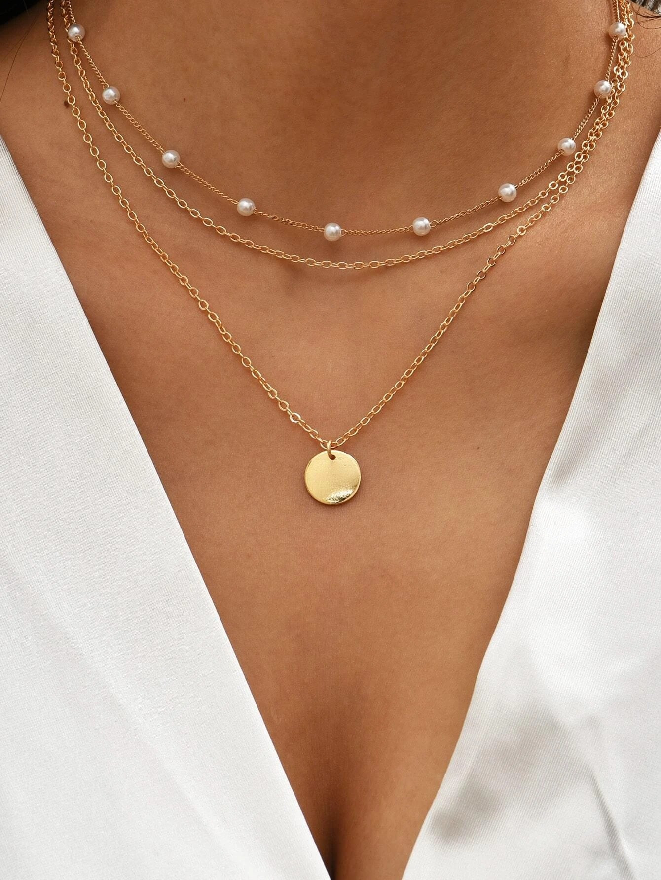 1pc Simple Multi-layer Collarbone Necklace Suitable For Women | SHEIN