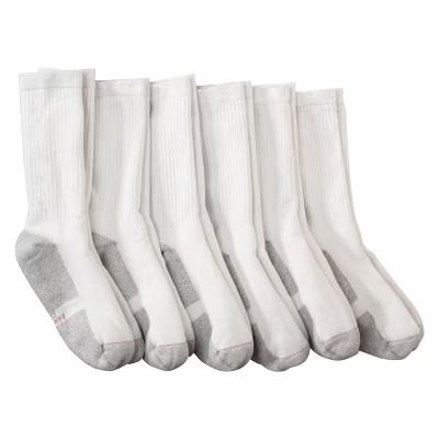 Hanes Premium Men's X-Temp Ultra Cushion Crew Socks 6pk | Target