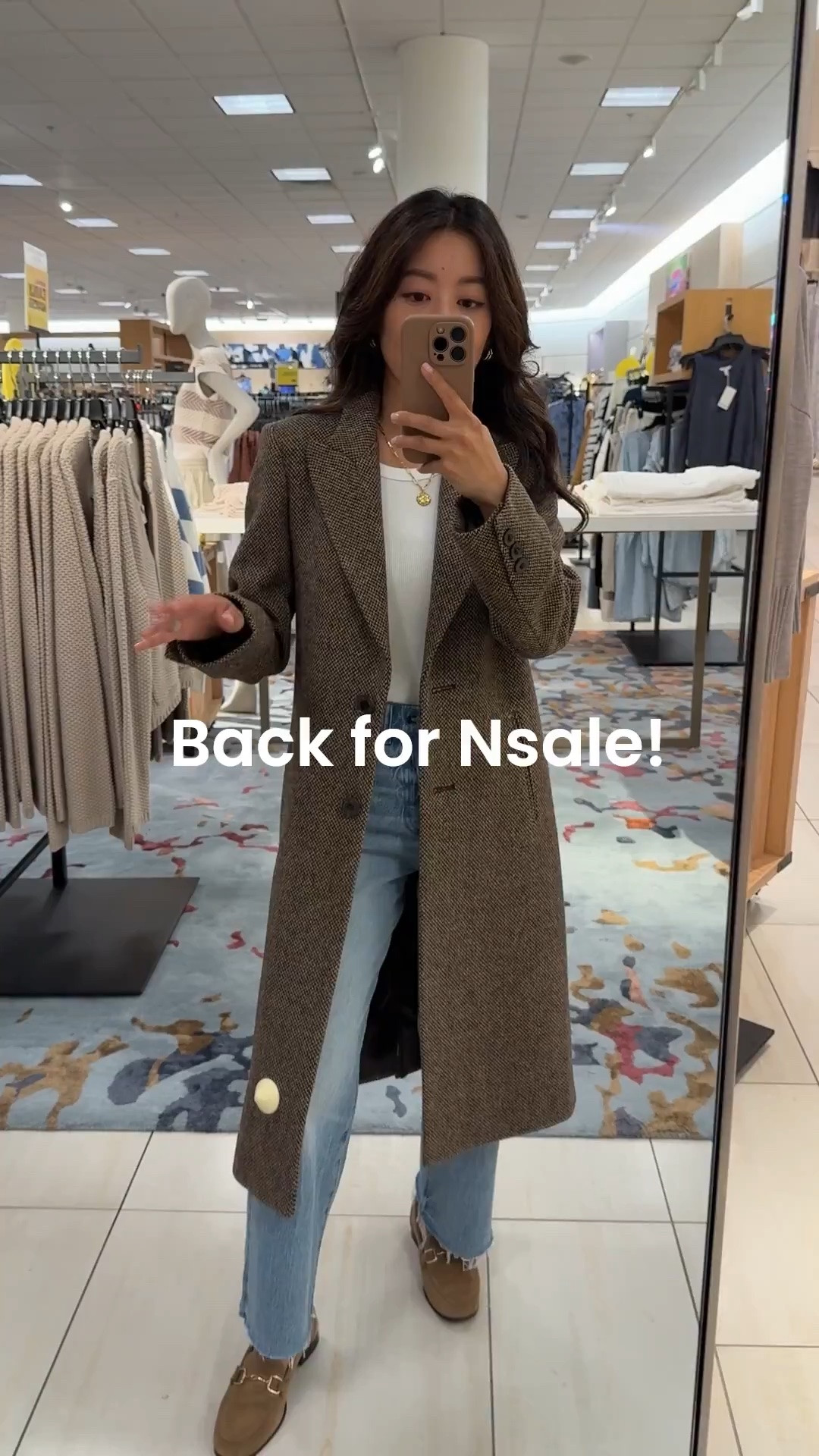 Trying on Nsale Lauren Ralph Lauren coat size 0. Runs slim with a tailored fit, sleeves a little long on me
• Madewell perfect vintage jeans 24 Short. this years version is a great medium blue wash with non-frayed hem
• mango loafers 5 very comfy 
• old tank, linked one in petite 

Nordstrom anniversary sale 2026 coats, fall jacket, petite jeans

#LTKPetite #LTKSaleAlert

#LTKWorkwear #LTKSaleAlert