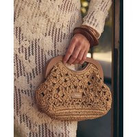River Island Womens Beige Raffia Flower Clutch Bag | River Island UK & IE