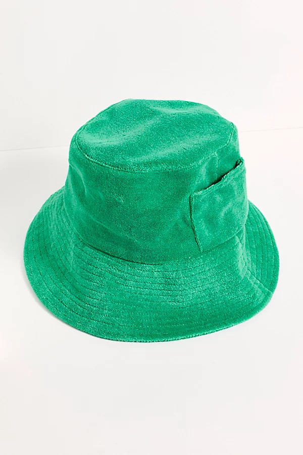 Wave Terry Bucket Hat by Lack of Colour at Free People, Green Terry, M/L | Free People (Global - UK&FR Excluded)