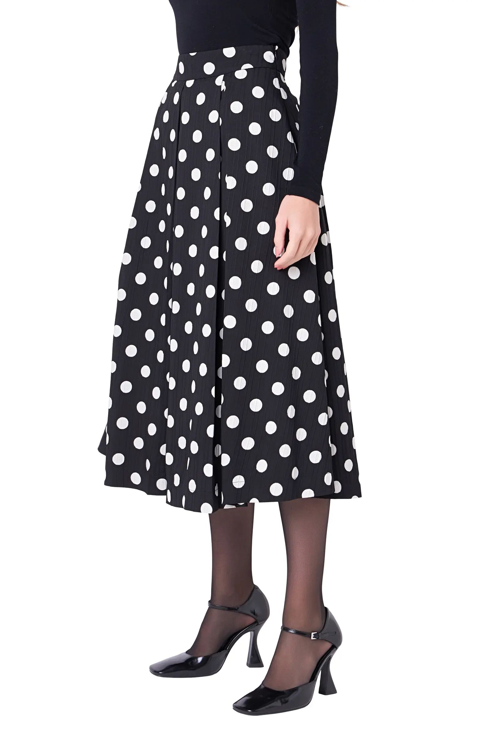 Polka Dot A-Line Midi Skirt | Nordstrom